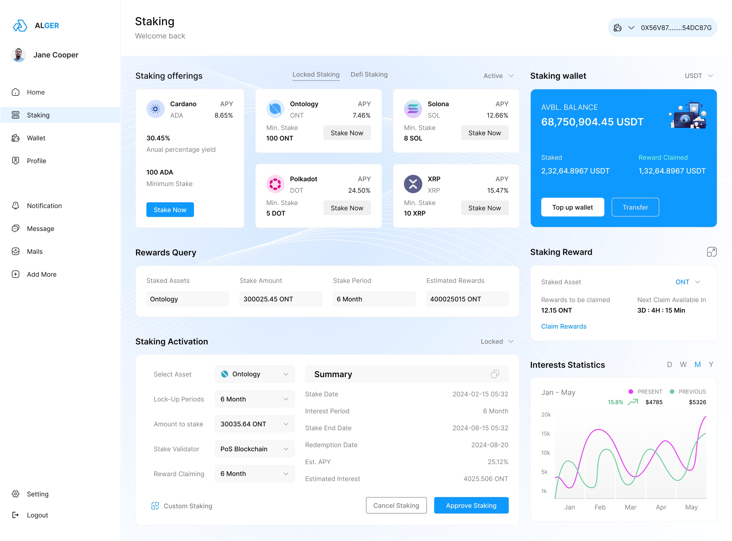 Crypto Staking Web Application (Dashboard) Design